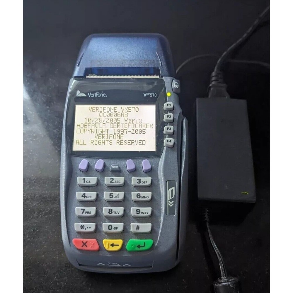 VERIFONE CREDIT CARD TERMINAL Vx 570 OMNI 5750 WITH AC ADAPTER GREAT SHAPE